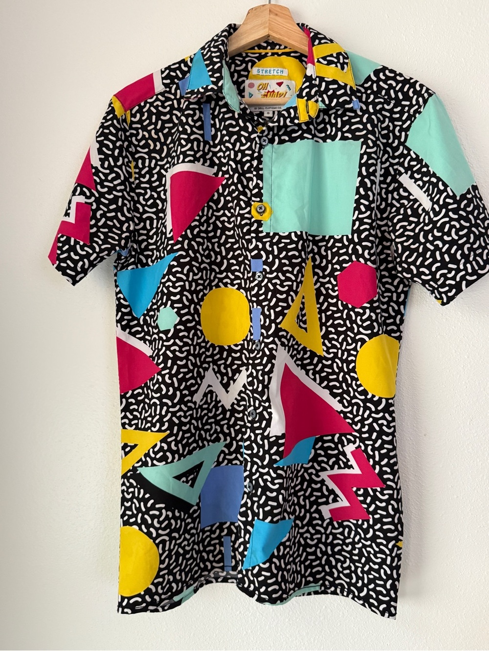 oh snap vintage Button Down  drill clothing size Small Stretch